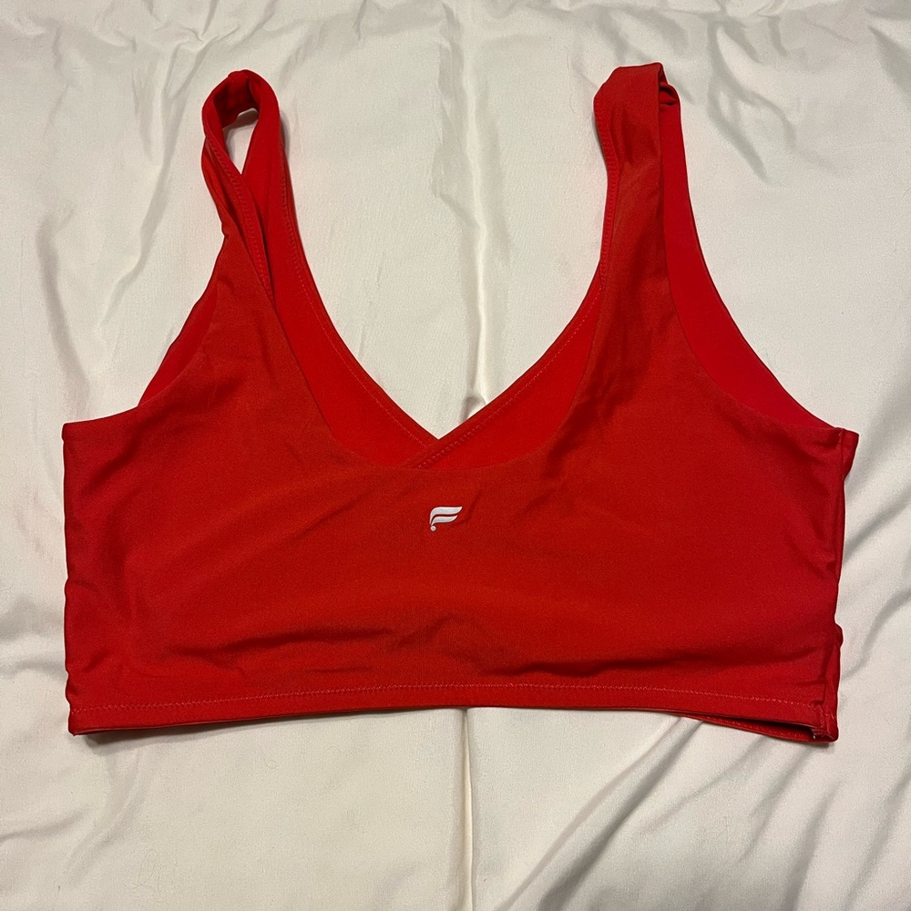 Fabletics Coral Matching Set: Crossover Waist Leggings and Scoop Sports Bra Set - Picture 3 of 8
